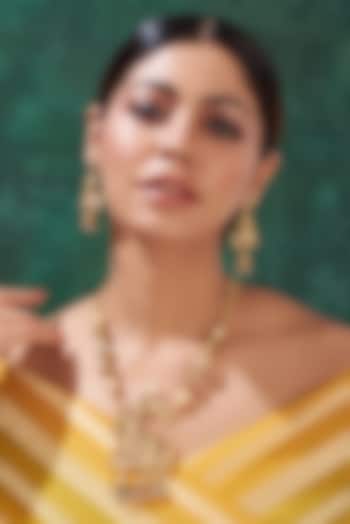 Gold Finish Temple Necklace Set by 20AM at Pernia's Pop Up Shop