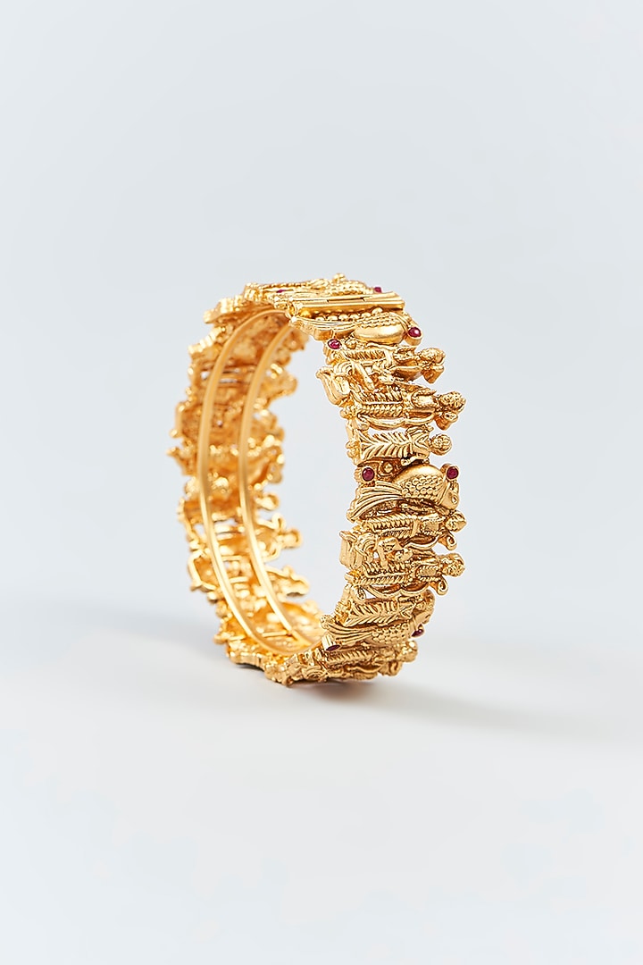 Gold Bangles Mp Jewellers Nose Pin Gold Finish Ruby Motif Bangles