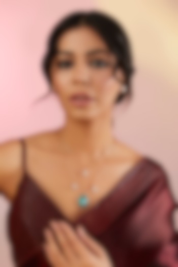 Gold Finish Green Stone & Kundan Polki Necklace Set by 20AM at Pernia's Pop Up Shop