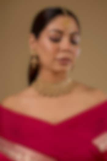 Gold Finish Temple Necklace Set by 20AM at Pernia's Pop Up Shop