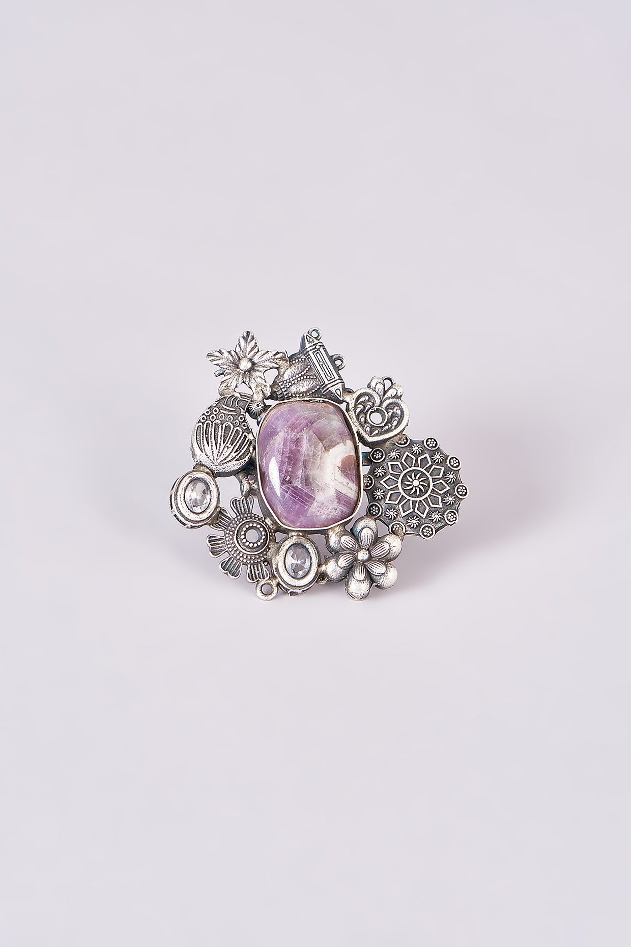 925 Sterling Silver Purple Stone Adjustable Ring – jewelldiro
