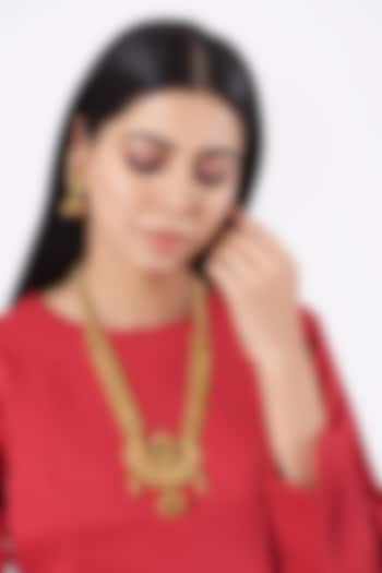 Gold Finish Long Necklace Set by 20AM