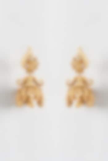 Gold Finish Temple Dangler Earrings by 20AM at Pernia's Pop Up Shop