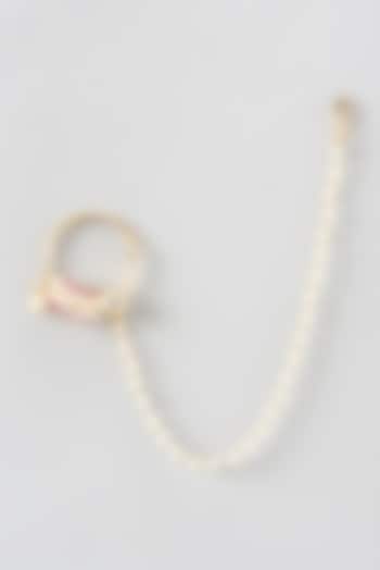 Gold Finish Kundan Polki & Pearl Nath by 20AM at Pernia's Pop Up Shop