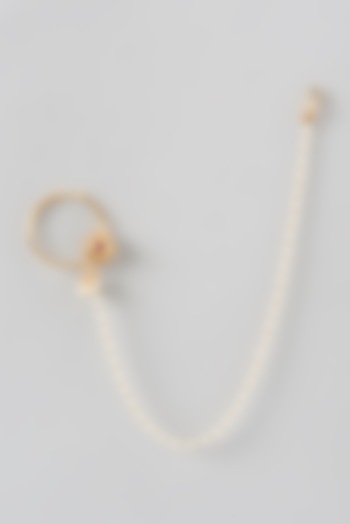 Gold Finish Pearl Nath by 20AM at Pernia's Pop Up Shop