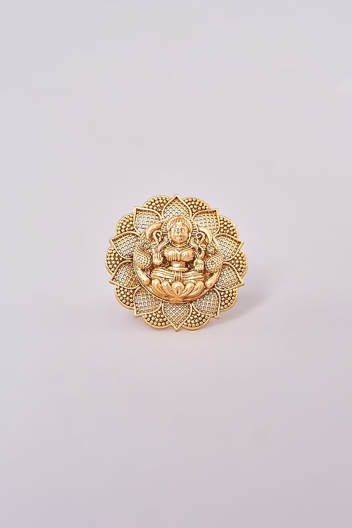 Gold Finish Motif Temple Rings by 20AM at Pernia's Pop Up Shop