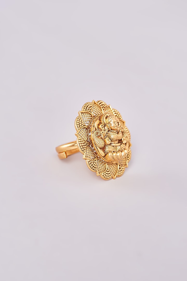 Gold Finish Motif Temple Rings by 20AM at Pernia's Pop Up Shop
