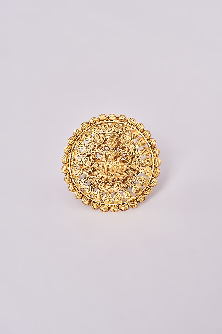 Gold Finish Motif Temple Ring by 20AM at Pernia's Pop Up Shop