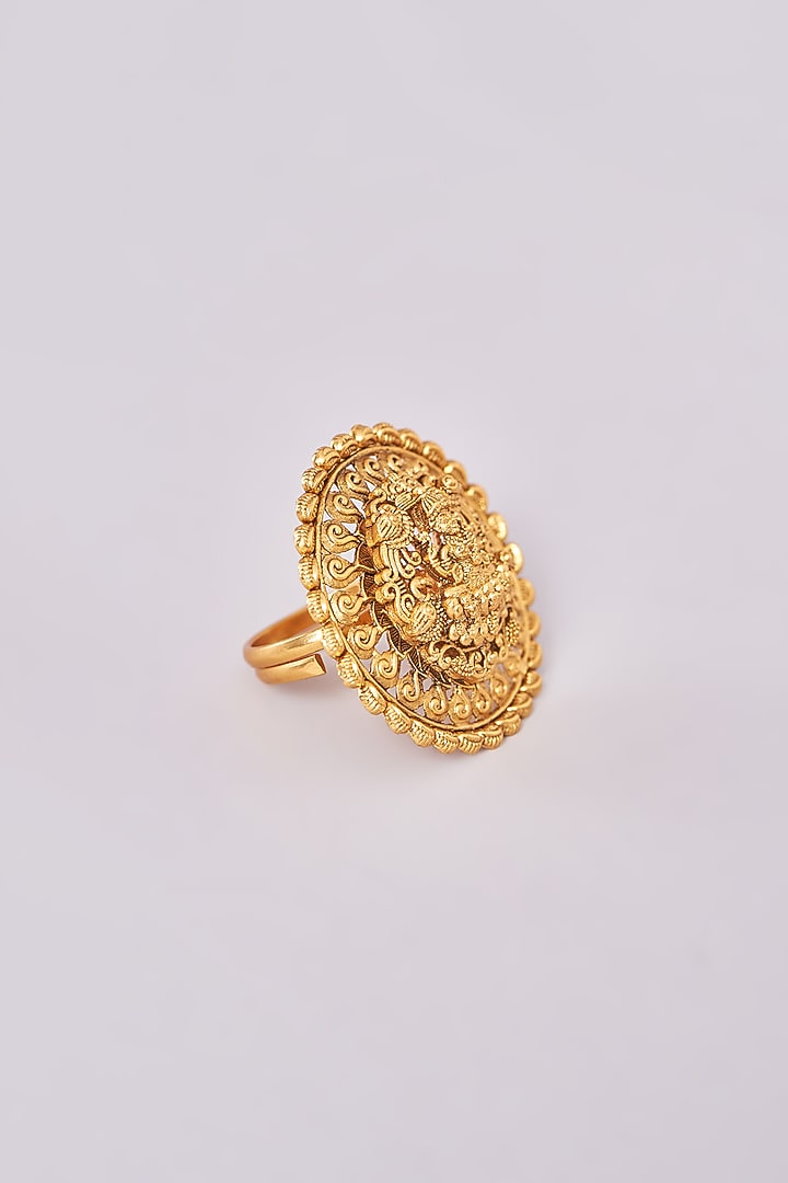 Gold Finish Motif Temple Ring by 20AM at Pernia's Pop Up Shop