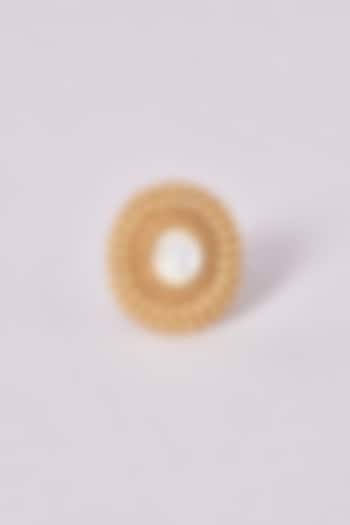 Gold Finish Kundan Polki Ring by 20AM at Pernia's Pop Up Shop