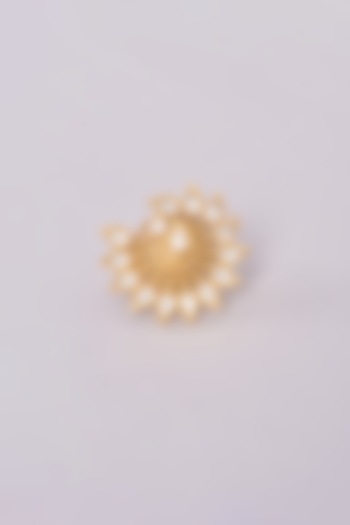 Gold Finish Kundan Polki Ring by 20AM at Pernia's Pop Up Shop