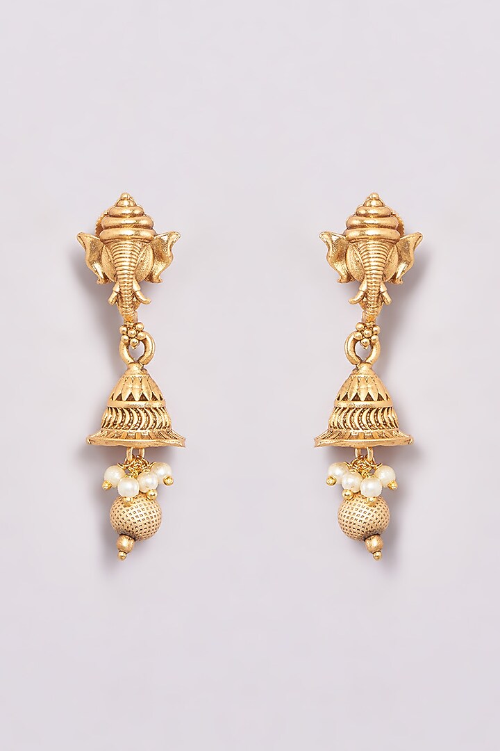 Gold Finish Motif Temple Choker Necklace Set by 20AM at Pernia's Pop Up Shop