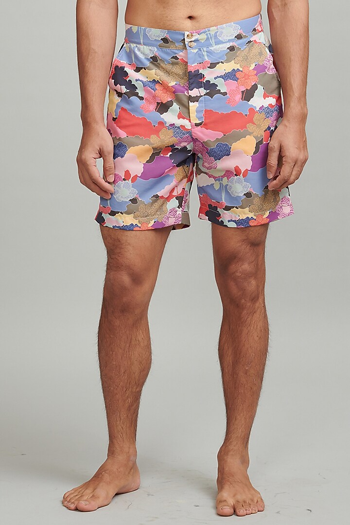 Multi-Colored Printed Semi-Elasticated Swim Shorts by Dash and Dot Men at Pernia's Pop Up Shop