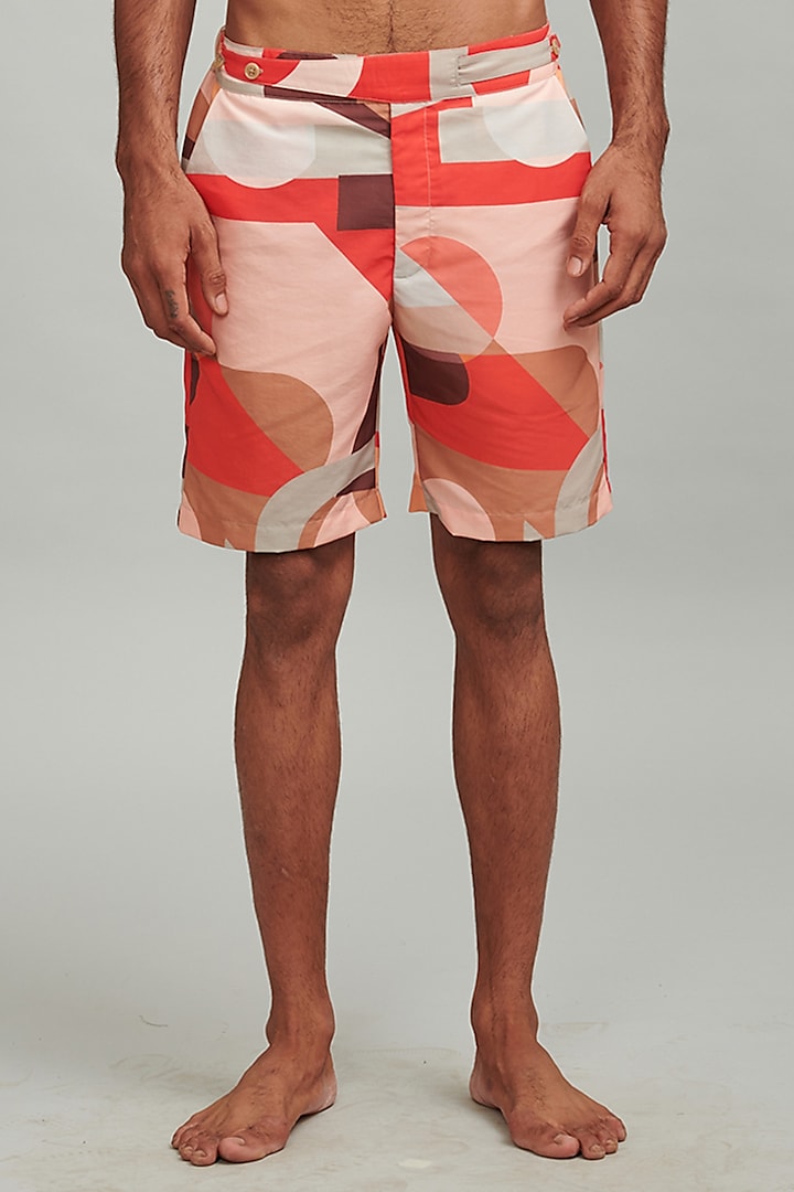 Multi-Colored Printed Semi-Elasticated Swim Shorts by Dash and Dot Men