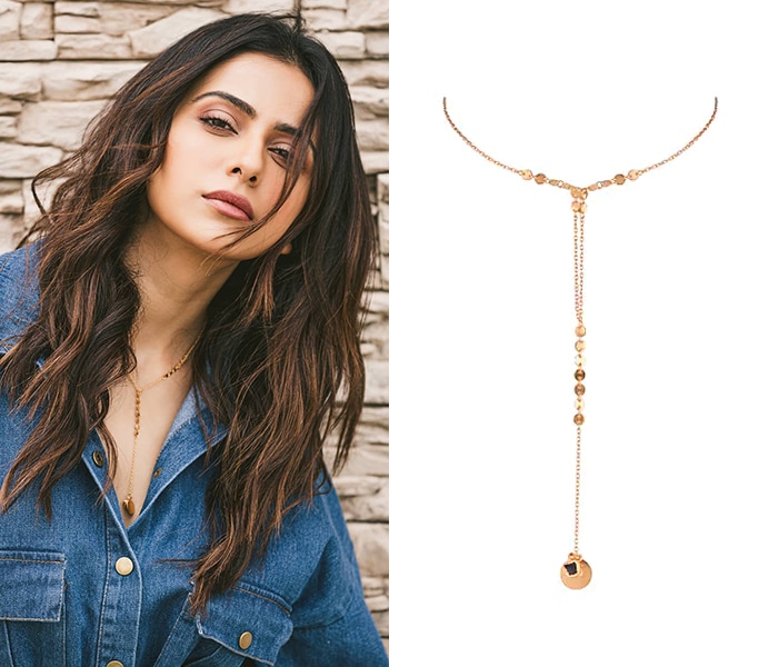 22Kt Gold Plated Smoky Topaz Necklace 