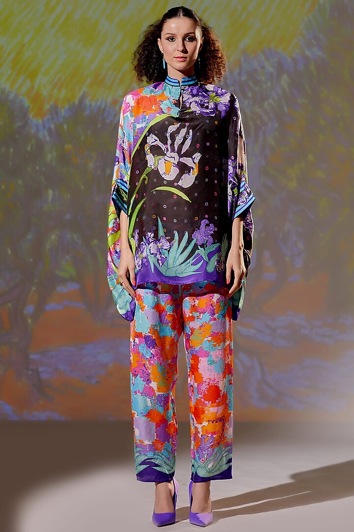 Multi-Colored Silk Tunic Set by Rajdeep Ranawat at Pernia's Pop Up Shop
