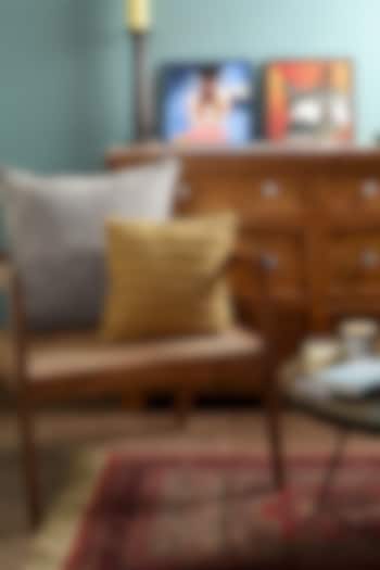 Yellow Linen Tribal Cushion Cover by Solasta at Pernia's Pop Up Shop