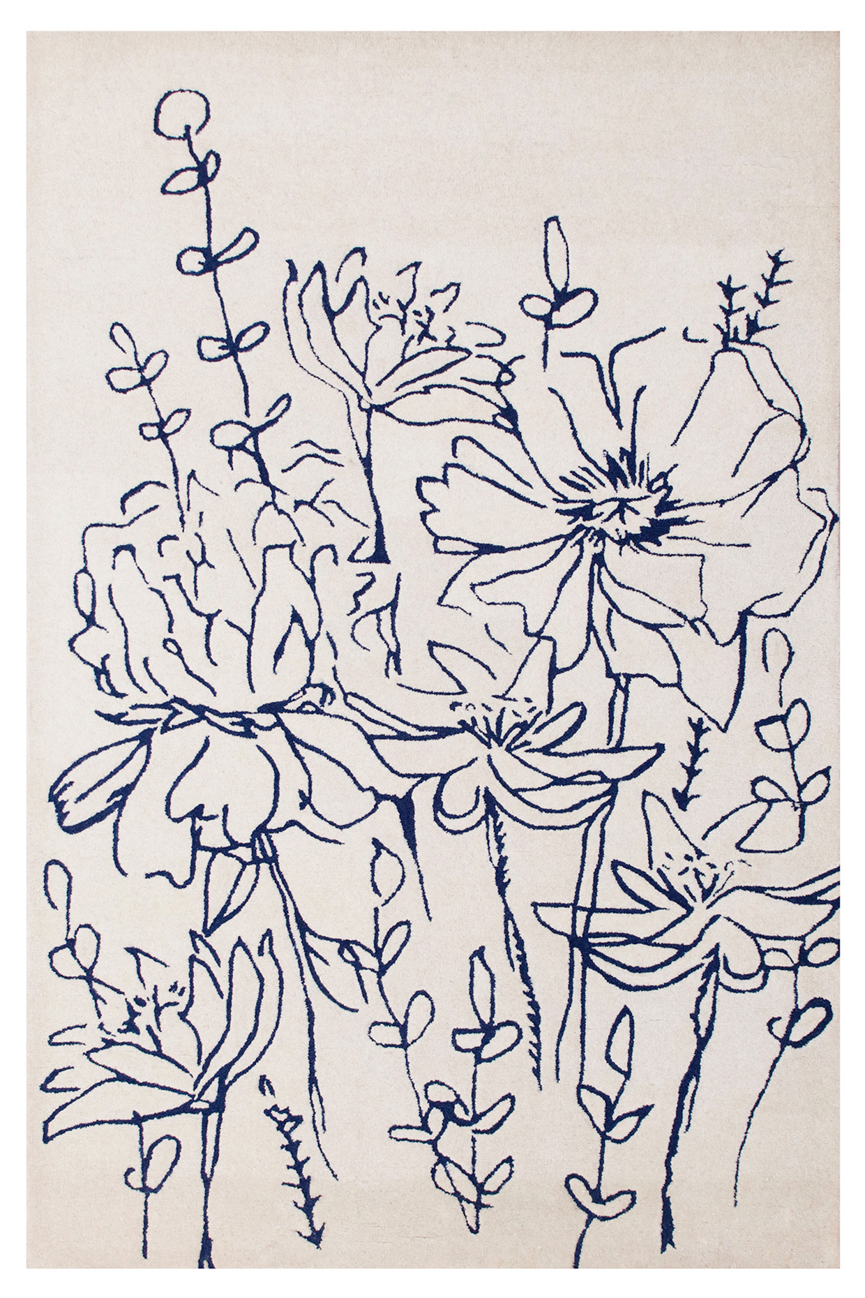 Ivory Hand-Tufted Rug With A Carnation Of Flowers by The blue knot at Pernia's Pop Up Shop