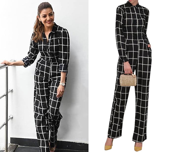 Black and white checked sequins jumpsuit available only at Pernia's Pop Up Shop.