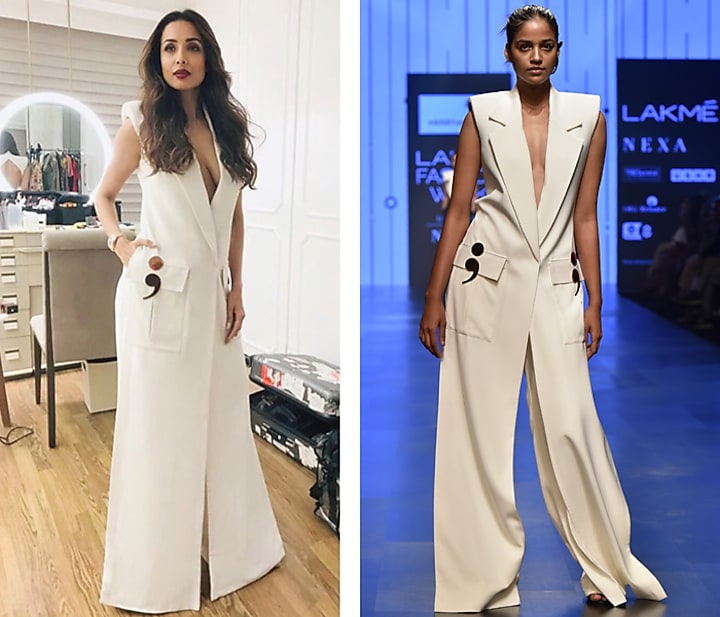 White Back Cut Out Jacket With Pants by Nikhil Thampi at Pernia's Pop Up Shop