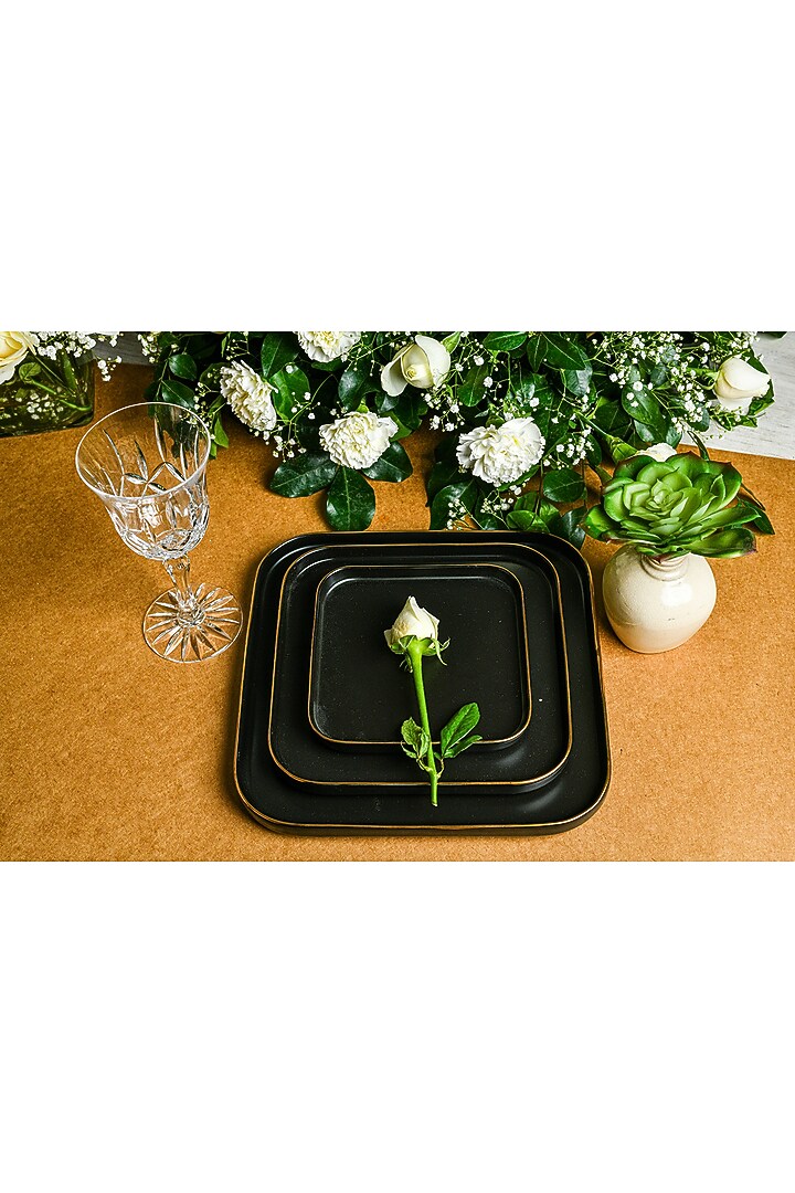 Matt Black Ceramic Square Platter by Home Struck at Pernia's Pop Up Shop