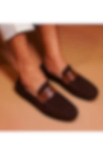 Brown Suede Handmade Loafers by Dmodot
