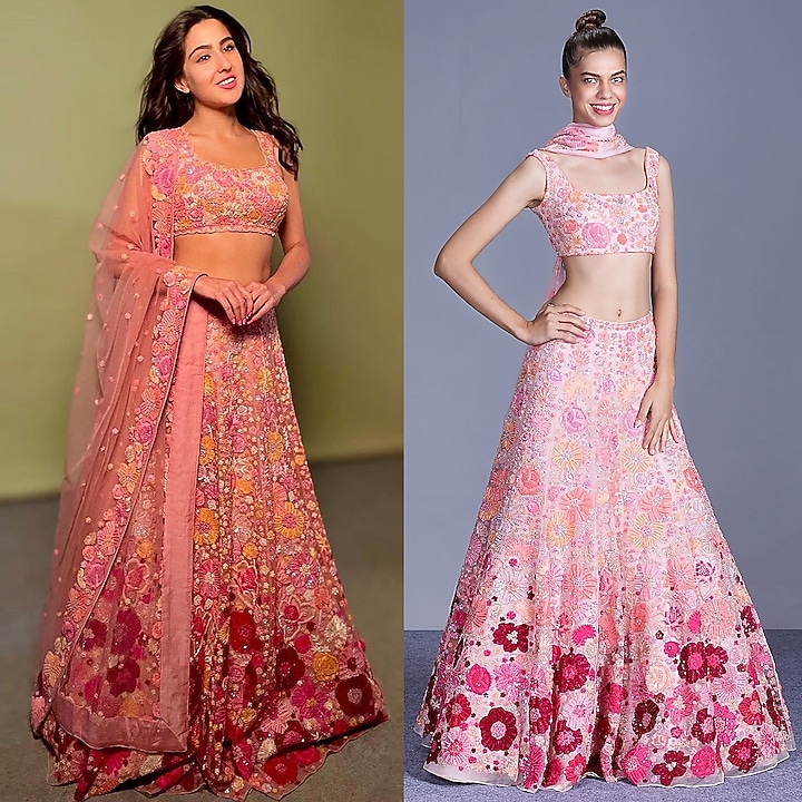 Blush Pink Embroidered Bridal Lehenga Set by Mishru at Pernia's Pop Up Shop