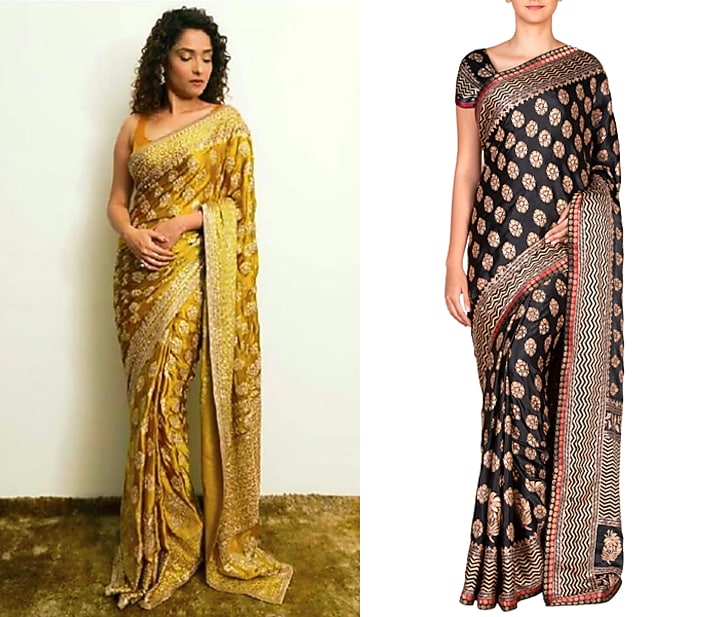 Black Embroidered Reception Saree Set by Ri Ritu Kumar at Pernia's Pop Up Shop
