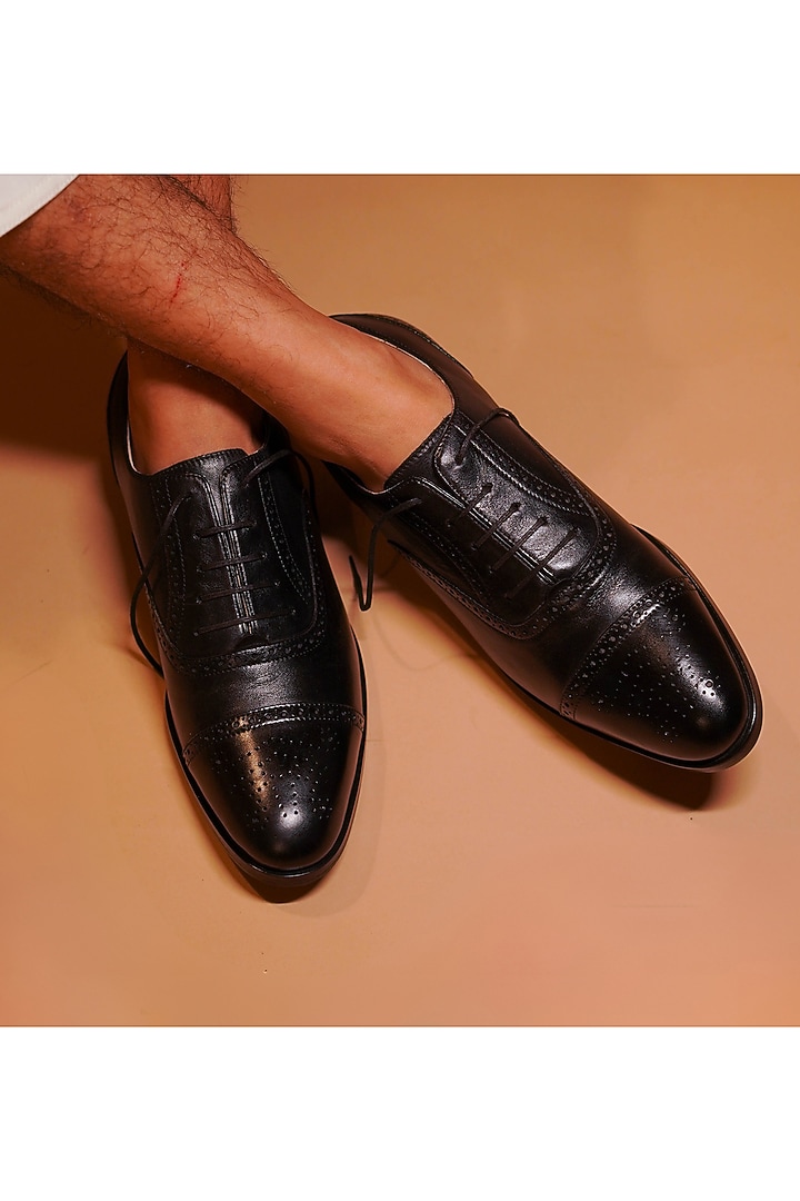 Black Leather Oxford Brogues by Dmodot at Pernia's Pop Up Shop