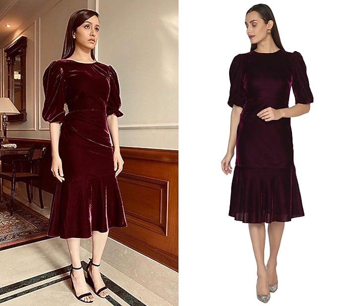 Purple Pleated Summer Dress With Puffed Sleeves by Ankita at Pernia's Pop Up Shop