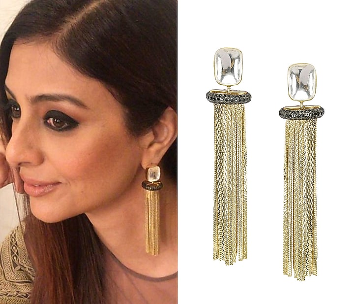 Nepra by Neha Goel presents Gold plated chain fringes earrings available only at Pernia's Pop Up Shop.