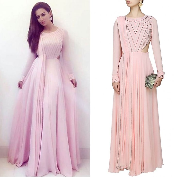 Samatvan presents PINK EMBROIDRED FLOOR LENGTH KURTA W/ATTACHED DUPATTA available only at Pernia's Pop Up Shop