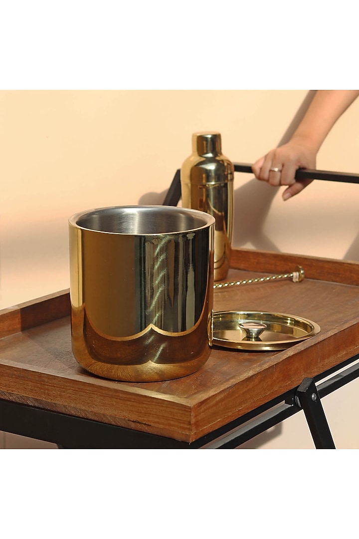 Gold Stainless Steel Ice Bucket by Muun Home at Pernia's Pop Up Shop