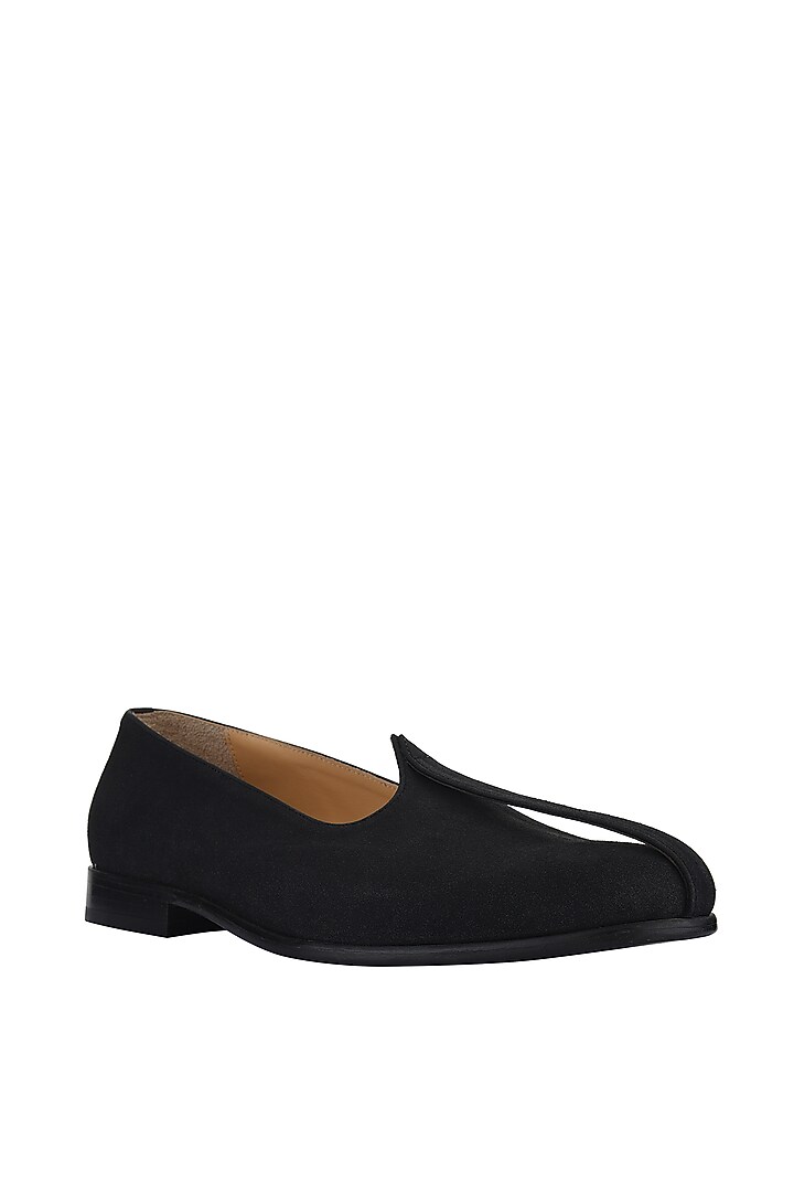Black Leather Mojris by SKO Men at Pernia's Pop Up Shop