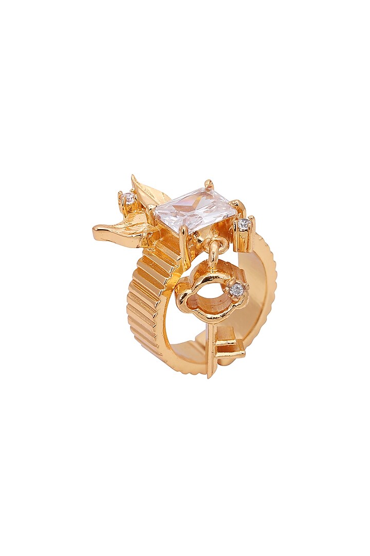 Gold Plated Zircon Handcrafted Ring by Opalina at Pernia's Pop Up Shop