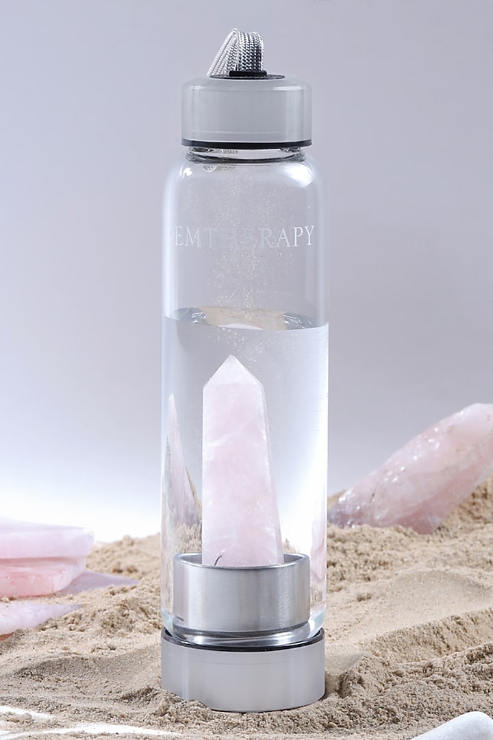 Pink Rose Quartz Crystal Water Bottle by Gemtherapy at Pernia's Pop Up Shop