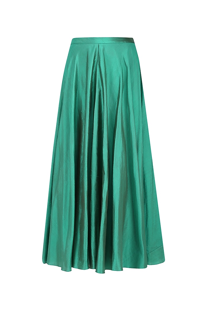 Jade green floral embroidered off shoulder top and skirt set available only at Pernia's Pop Up Shop.