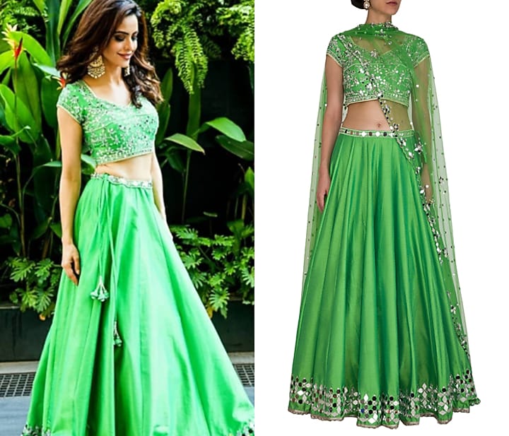 Green Embroidered Wedding Lehenga Set by Preeti S Kapoor at Pernia's Pop Up Shop