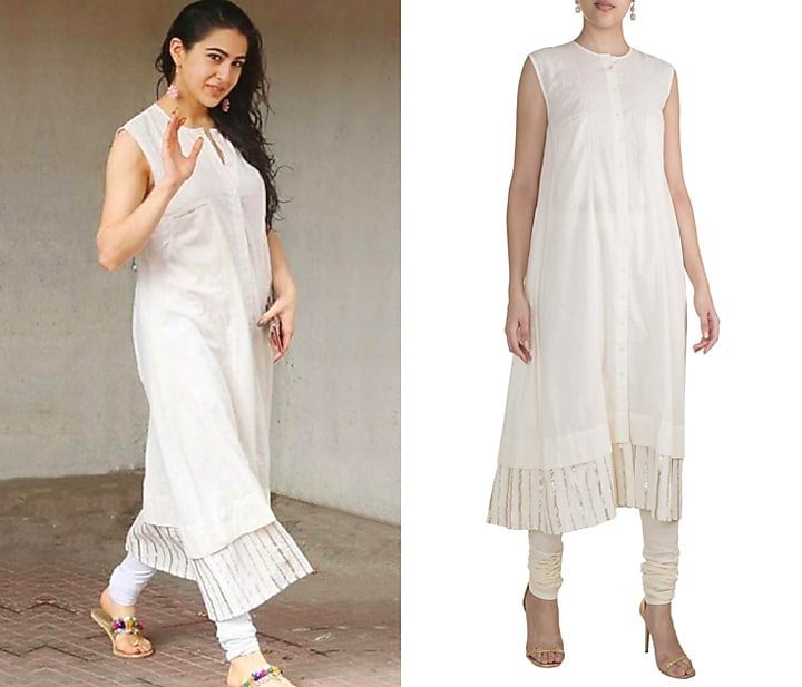 Off White Embroidered Sleeveless Tunic by Gulabo By Abu Sandeep at Pernia's Pop Up Shop