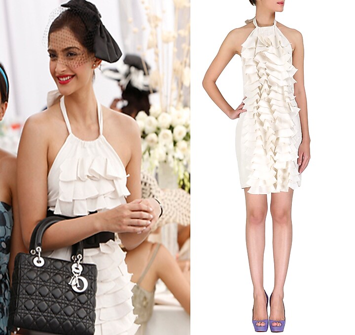 White ruffeled halter dress available only at Pernia's Pop Up Shop.