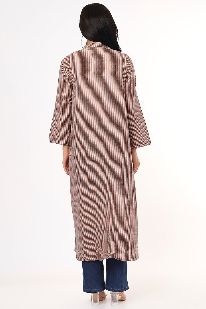 Brown Pure Organic Cotton Overwear Dress by 3X9T at Pernia's Pop Up Shop