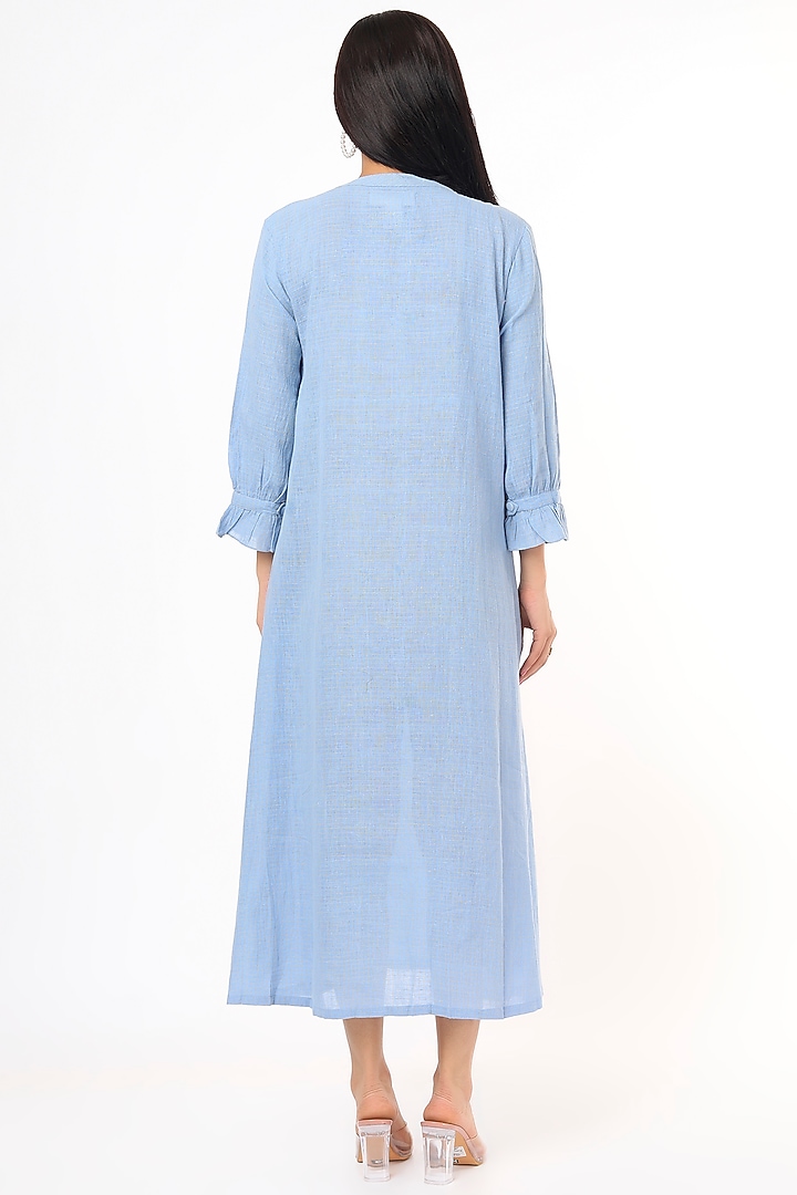 Pastel Blue Pure Organic Cotton Dress by 3X9T at Pernia's Pop Up Shop