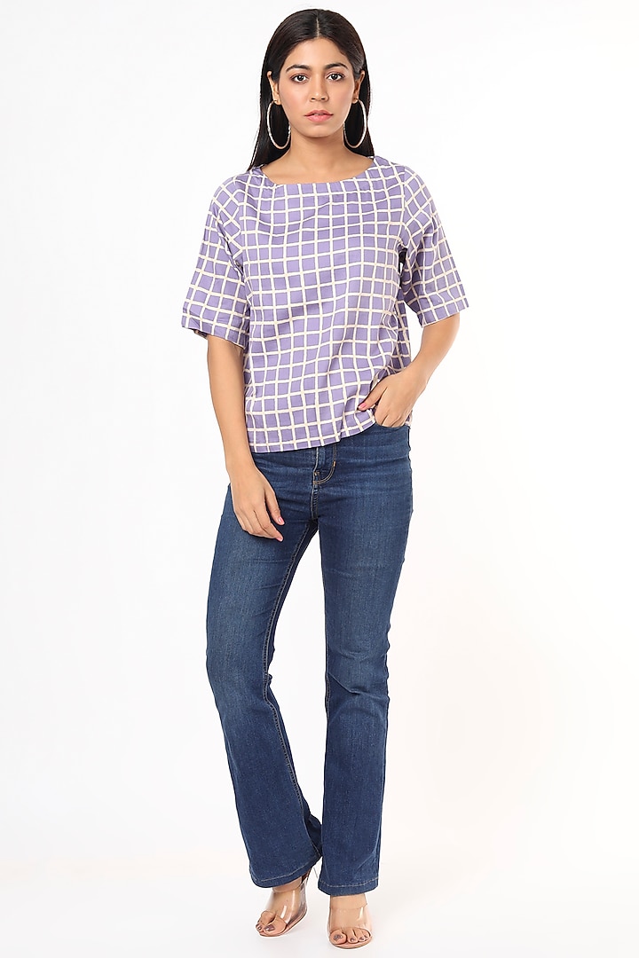Mauve Checkered Top by 3X9T at Pernia's Pop Up Shop