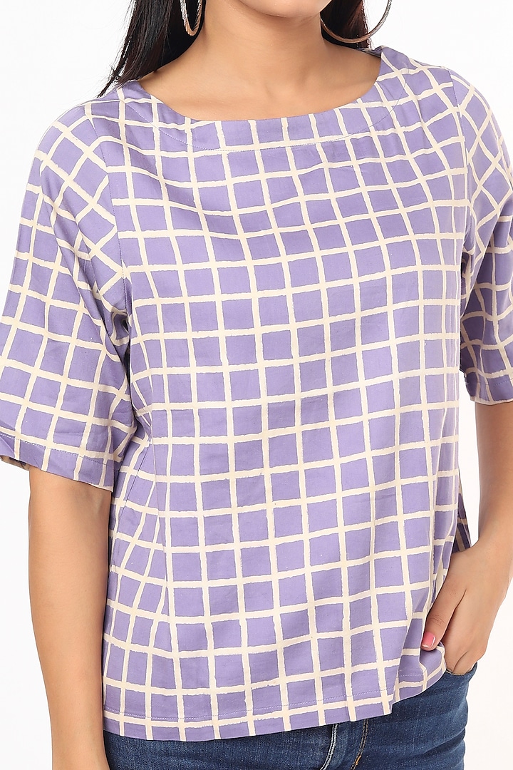 Mauve Checkered Top by 3X9T