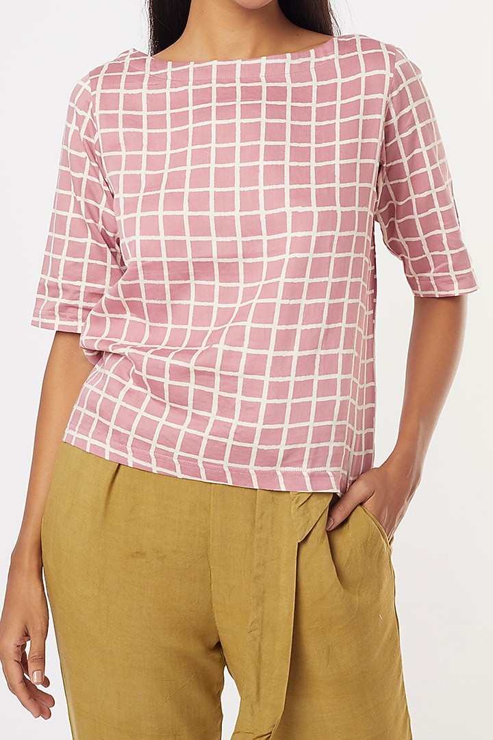 Pink Cotton Top by 3X9T at Pernia's Pop Up Shop