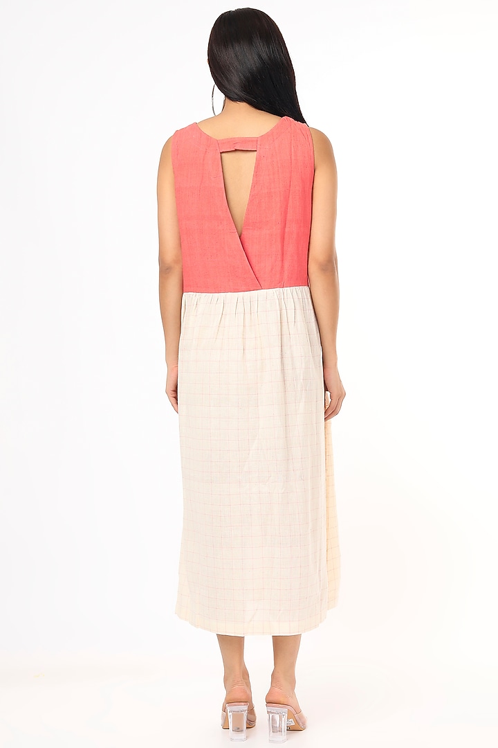 Coral Color-Blocked Dress by 3X9T at Pernia's Pop Up Shop