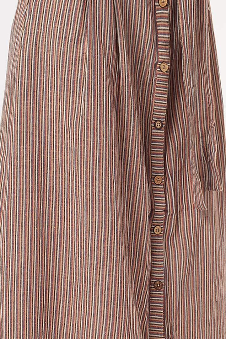 Maroon Cotton Midi Skirt by 3X9T at Pernia's Pop Up Shop