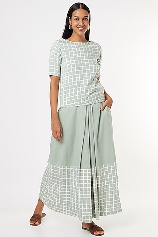Pastel Green Cotton Top by 3X9T