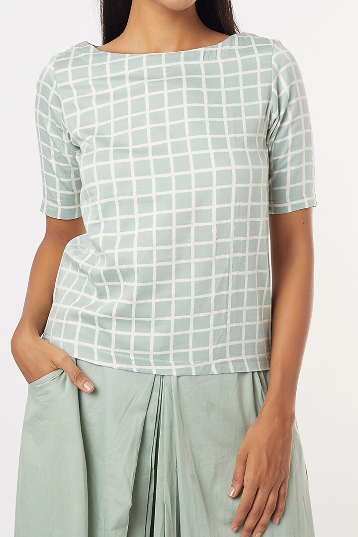 Pastel Green Cotton Top by 3X9T at Pernia's Pop Up Shop