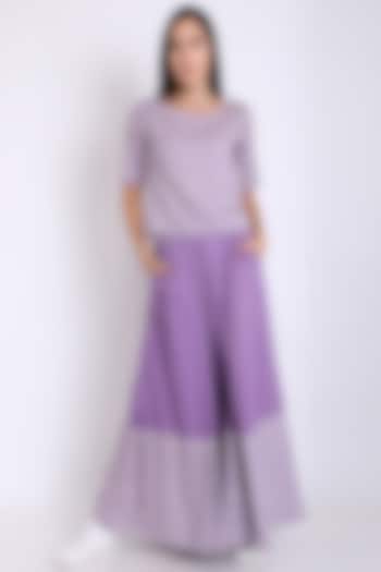 Purple Organically Dyed & Printed Pants by 3X9T